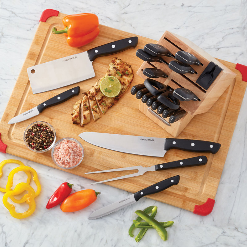 Farberware Edgekeeper 21Pc Triple Riveted Knife Block Set Wayfair